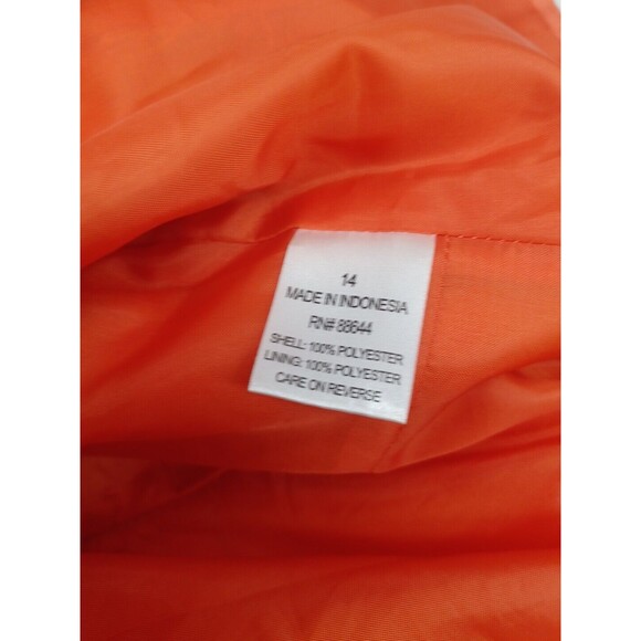 John Meyer Of Norwich / Le Suit Suit Set blazer jacket skirt Orange Beige Sz 14 - Picture 10 of 11